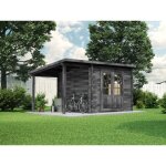 Alpholz - abri de jardin maria toit en pente gris imprégné, 40 mm Épaisseur paroi 450 x 275 cm Alpholz - abri de jardin maria toit en pente gris imprégné, 40 mm Épaisseur paroi 450 x 275 cm