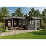 Alpholz - abri de jardin pentagonal pepe gris impr�gn� 618 x 462 cm