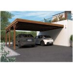 Alpholz - carport double adoss victor marron imprgn sous pression 602 x 511 cm