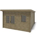 Altanka - abri de jardin en bois - 12m2 - 4x3m - traité - ep. 40mm - couleur: vert Altanka - abri de jardin en bois - 12m2 - 4x3m - traité - ep. 40mm - couleur: vert