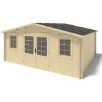 Altanka - abri de jardin en bois - 21, 42m2 - 5, 10x4, 20m - ep. 34mm - couleur: naturel