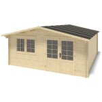 Altanka - abri de jardin en bois - 25m2 - 5x5m - ep. 34mm - couleur: naturel Altanka - abri de jardin en bois - 25m2 - 5x5m - ep. 34mm - couleur: naturel