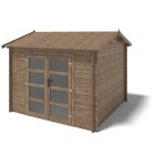 Altanka - abri de jardin en bois - 9m2 - 3x3m - traité - ep. 28mm - couleur: marron Altanka - abri de jardin en bois - 9m2 - 3x3m - traité - ep. 28mm - couleur: marron