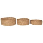Ameline - lot de 3 pani�res rondes en fibre naturelle