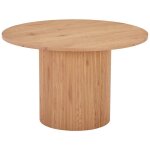 Altobuy - ankara - table repas ronde 120cm pieds relief mdf effet bois naturel