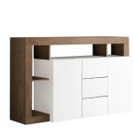 Altobuy - arturo - buffet 2 portes 3 tiroirs blanc laqué encadrement niches aspect chêne mercure Altobuy - arturo - buffet 2 portes 3 tiroirs blanc laqué encadrement niches aspect chêne mercure