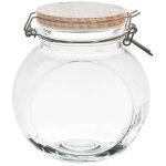 Altobuy - bocal de conservation rond inclin� 1, 3l en verre couvercle bois