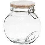 Altobuy - bocal de conservation rond inclin 1, 7l en verre couvercle bois