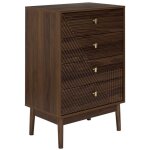 Altobuy - colette - commode 4 tiroirs en bois et mdf pieds en pin teint chne fonc