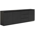 Altobuy - deyton - buffet 3 portes 3 tiroirs laqu noir brillant