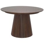 Altobuy - dublin - table extensible ronde pied central relief mdf placage chêne fumé Altobuy - dublin - table extensible ronde pied central relief mdf placage chêne fumé