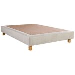 Altobuy - empire - sommier tapissier 160x200 beige pieds bois massif