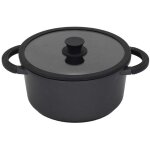 Altobuy - faitout en fonte aluminium 28cm avec couvercle en verre et aeration