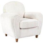 Altobuy - gandy - fauteuil club tissu velours c�tel� beige