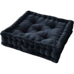 Altobuy - harris - coussin de sol 50x50cm velours de coton capitonn� coloris bleu nuit