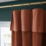 Altobuy - harris - rideau ajustable 140x270cm velours de coton terracotta + 8 anneaux pince