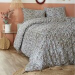 Altobuy - megan - parure de lit imprim fleurs housse de couette 140x200cm + 1 taie d'oreiller