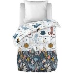 Nemo - couette imprime motifs ocan 140x200 cm + 1 taie d'oreiller 60x60 cm