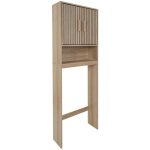 Altobuy - pajan - meuble pour toilettes 2 portes effet bois avec tasseaux
