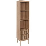 Altobuy - pajan - rangement colonne 3 etagres 2 tiroirs effet bois avec tasseaux