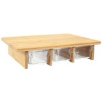 Altobuy - planche  dcouper en bois avec 3 compartiments intgrs