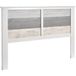 Altobuy - rosalia - tte de lit 150 / 160 bois aspect vieilli blanc et gris