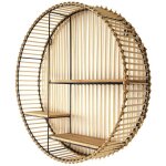 Altobuy - saphir - etagre murale ronde en bambou et mtal plateau bois