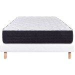 Altobuy - selian - ensemble matelas ressorts ep. 27cm + sommier tapissier blanc 160x200 cm