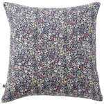 Soizic - taie d'oreiller 60x60cm gaze de coton imprim bleu - violet imprim fleurs