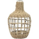 Altobuy - vase dame jeanne en verre et corde tress�e