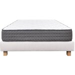 Altobuy - zenith - ensemble matelas mousse ep. 20cm + sommier tapissier beige 140x200 cm