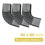 10 coudes latraux gauche 60 x 80 en alu  angle de 74 - ba6 - aluhome