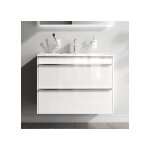 Am. pm meuble de salle de bain avec lavabo suspendu meuble sous vasque blanc brilliant avec 2 tiroirs ...