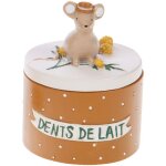 Petite bote  dents de lait souris et mimosa ocre marron