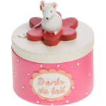 Petite bote en rsine  dents de lait rose souris