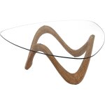 Amadeus - table basse forme galet 106x106x40 cm en verre et chêne Amadeus - table basse forme galet 106x106x40 cm en verre et chêne