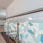 Ambiance - sticker - film fentre anti regard occultant - vitrail bleu xl - stickers pour vitres & porte ...