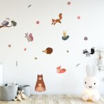 Ambiance - sticker - stickers muraux sticker mural autocollant - animaux scandinaves ours et ses amis ...