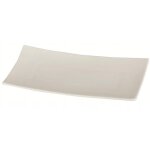 Ambition plat rectangulaire en porcelaine blanche 18 x 9 cm