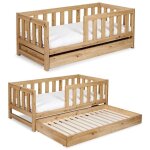 Amelia lit enfant 160x80 chêne avec tiroir gigogne Amelia lit enfant 160x80 chêne avec tiroir gigogne