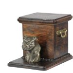 American staffordshire terrier, amstaff, amstaf ii - une urne pour les cendres de chien avec une statuette, ...