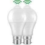 Ampoule detecteur de mouvement b22 baonnette led, 12w, 1020lm, blanc froid 6000 k, cir 85, tanches ...