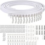Amrinugl - rail de rideau flexible et pliable, fixation au plafond avec rail, séparateur de pièce (5 ... Amrinugl - rail de rideau flexible et pliable, fixation au plafond avec rail, séparateur de pièce (5 ...