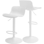 Amsterdam - lot de 2 tabourets de bar 45x80x45 cm en acier peint poly�thyl�ne et tapiss� simili cuir ...