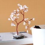 Arbre � pierres pr�cieuses - quartz de roche sur base d'agate noire (35 pierres) - vendu par 1