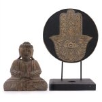 Ancient wisdom - ensemble bouddha feng shui - hamsa - gris (2 modles) - vendu par 1