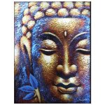 Ancient wisdom - tableau bouddha - visage dor et fleur de lotus - vendu par 1