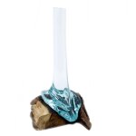 Ancient wisdom - verre fondu sur bois - vase - vendu par 1
