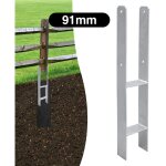Ancre de poteau patte de poteau support de poteau ancre h support de clture 600mm 91mm 8 pices - swanew ...