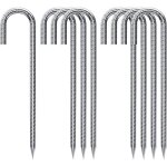 Ancres de sol en lot de 10, piquets de tente en acier galvanis, piquets de fixation avec crochet en ...